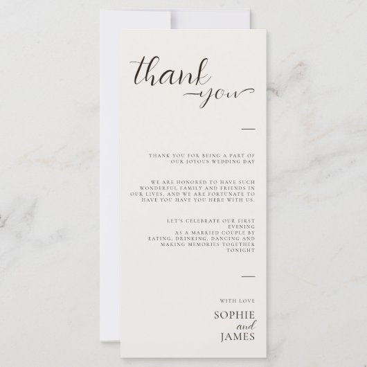 Minimalistische Hochzeit danke Ihnen Table Platzka (Vorderseite)