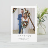 Minimalistische Hochzeit Danke Karte (Stehend Vorderseite)