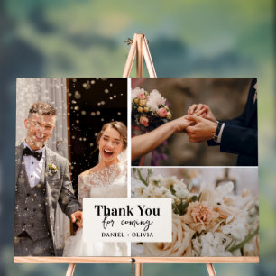 Minimalistische Hochzeit Danke mit Foto Acrylschild