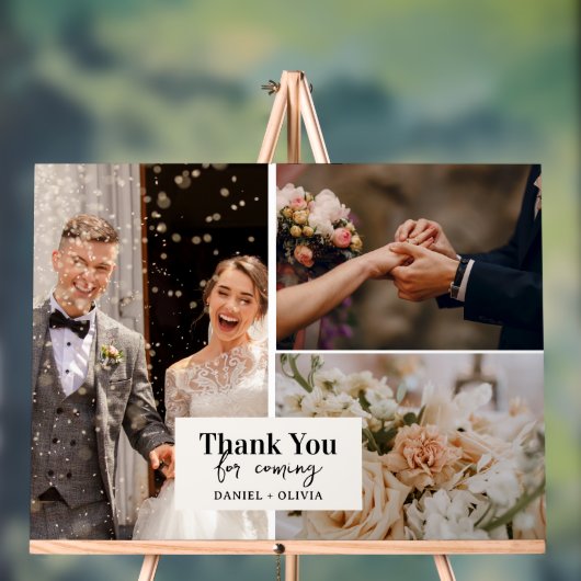 Minimalistische Hochzeit Danke mit Foto Acrylschild (Neutral)