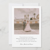 Minimalistische Hochzeit Dankeschön Karte (Rückseite)