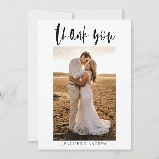 Minimalistische Hochzeit Dankeschön-Karte Dankeskarte (Vorderseite)