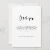 Minimalistische Hochzeit Dankeschön-Karte Dankeskarte (Rückseite)