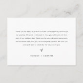 Minimalistische Hochzeit Dankeschön Karte (flach) (Rückseite)