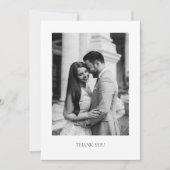 Minimalistische Hochzeit Dankeschön-Karte mit Foto Dankeskarte (Vorderseite)