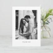 Minimalistische Hochzeit Dankeschön-Karte mit Foto Dankeskarte (Stehend Vorderseite)