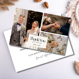 Minimalistische Hochzeit Dankeschön-Karte mit Foto Dankeskarte