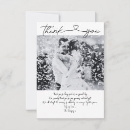 Minimalistische Hochzeit Dankeschön-Karte mit Foto Dankeskarte