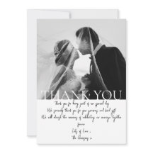 Minimalistische Hochzeit Dankeschön-Karte mit Foto
