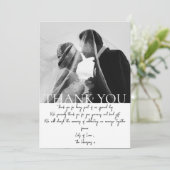 Minimalistische Hochzeit Dankeschön-Karte mit Foto Einladung (Stehend Vorderseite)