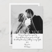 Minimalistische Hochzeit Dankeschön-Karte mit Foto Einladung (Vorne/Hinten)