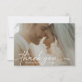 Minimalistische Hochzeit Dankeskarte (Vorderseite)