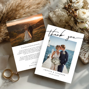Minimalistische Hochzeit Danksagungskarte – Fotovo Dankeskarte