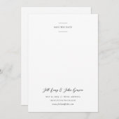 Minimalistische Hochzeit Datum speichern Einladung (Vorne/Hinten)