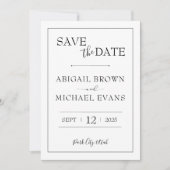Minimalistische Hochzeit Datum speichern Save The Date (Vorderseite)