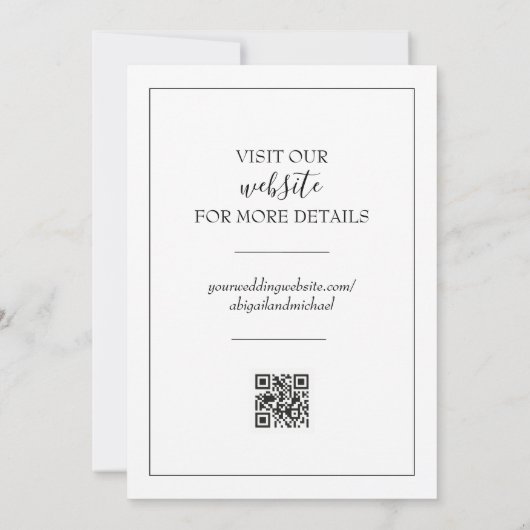 Minimalistische Hochzeit Datum speichern Save The Date (Rückseite)