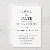 Minimalistische Hochzeit Datum speichern Save The Date (Vorderseite)