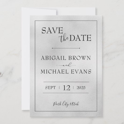 Minimalistische Hochzeit Datum speichern Save The Date (Vorderseite)