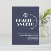 Minimalistische Hochzeit der blauen Marinestöne Einladung (Stehend Vorderseite)