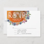 Minimalistische Hochzeit der Boho-Wildblume RSVP Karte (Vorderseite)