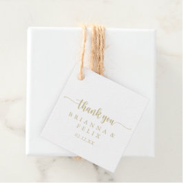 Minimalistische Hochzeit der Goldkalligraphie Geschenkanhänger