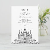 Minimalistische Hochzeit der Kirche Einladung (Stehend Vorderseite)