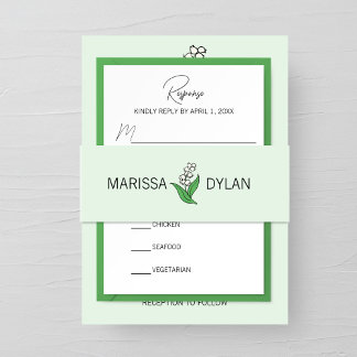 Minimalistische Hochzeit der Lily of the Valley Einladungsbanderole