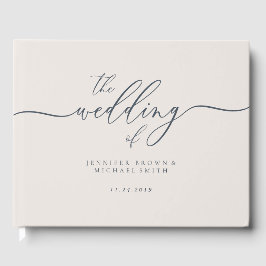 Minimalistische Hochzeit der Marine in Elfenbein Gästebuch