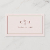 Minimalistische Hochzeit der modernen Blumenkizze Platzkarte (Rückseite)