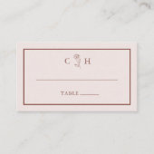 Minimalistische Hochzeit der modernen Blumenkizze Platzkarte (Vorderseite)