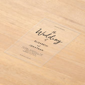 Minimalistische Hochzeit der modernen Kalligrafie Acryleinladungen (Ablage )