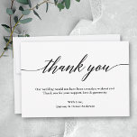 Minimalistische Hochzeit der modernen Kalligrafie Dankeskarte<br><div class="desc">Moderne Elegante Schöne,  aber einfache Minimalistische Kalligrafie Hochzeit Vielen Dank flache Note Card</div>
