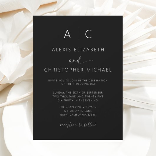 Minimalistische Hochzeit der modernen Kalligrafie Einladung
