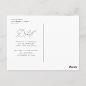 Minimalistische Hochzeit der modernen Kalligrafie Postkarte (Rückseite)