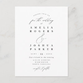 Minimalistische Hochzeit der modernen Kalligrafie Postkarte