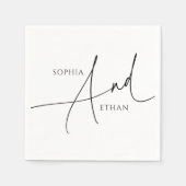 Minimalistische Hochzeit der modernen Kalligrafie Serviette (Vorderseite)