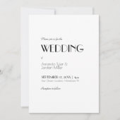 Minimalistische Hochzeit der Modernen Kunst Einladung (Vorderseite)