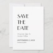 Minimalistische Hochzeit der Modernen Kunst Save The Date (Vorderseite)