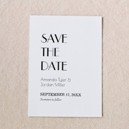 Minimalistische Hochzeit der Modernen Kunst Save The Date