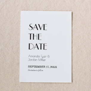 Minimalistische Hochzeit der Modernen Kunst Save The Date