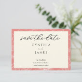 Minimalistische Hochzeit der rosa Koralle Save The Date (Stehend Vorderseite)