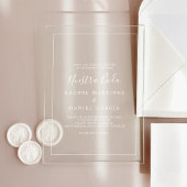 Minimalistische Hochzeit der Weißen Romantik Acryleinladungen