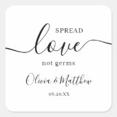 Minimalistische Hochzeit der White Spread Liebe Quadratischer Aufkleber (Vorderseite)