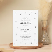 Minimalistische Hochzeit des Celestial Black & Whi Einladung
