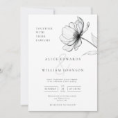 Minimalistische Hochzeit des Chic Floral Foto Einladung (Vorderseite)