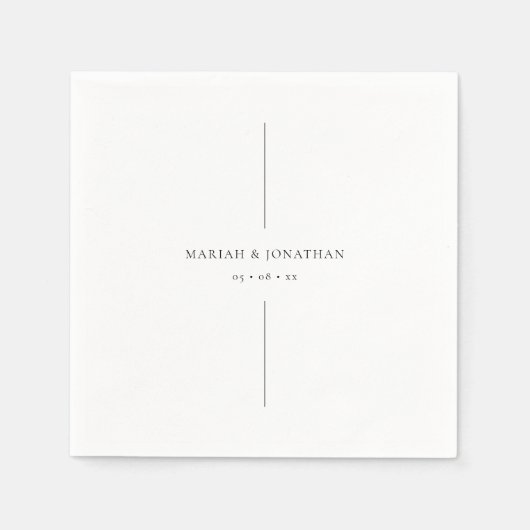 Minimalistische Hochzeit des einfachen Empfangs Serviette (Vorderseite)