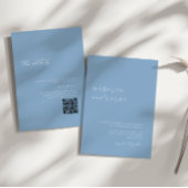 Minimalistische Hochzeit des modernen Blue QR-Code Einladung