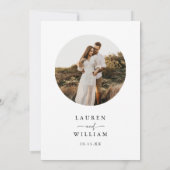 Minimalistische Hochzeit des modernen Boho-Fotos Einladung (Rückseite)