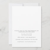 Minimalistische Hochzeit des modernen Foto Front B Einladung (Rückseite)