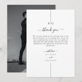 Minimalistische Hochzeit des modernen Fotos Dankeskarte